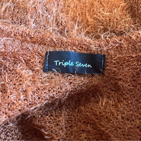 Triple Seven Rust Eyelash Knot Cardigan Sz Small - Picture 5 of 8